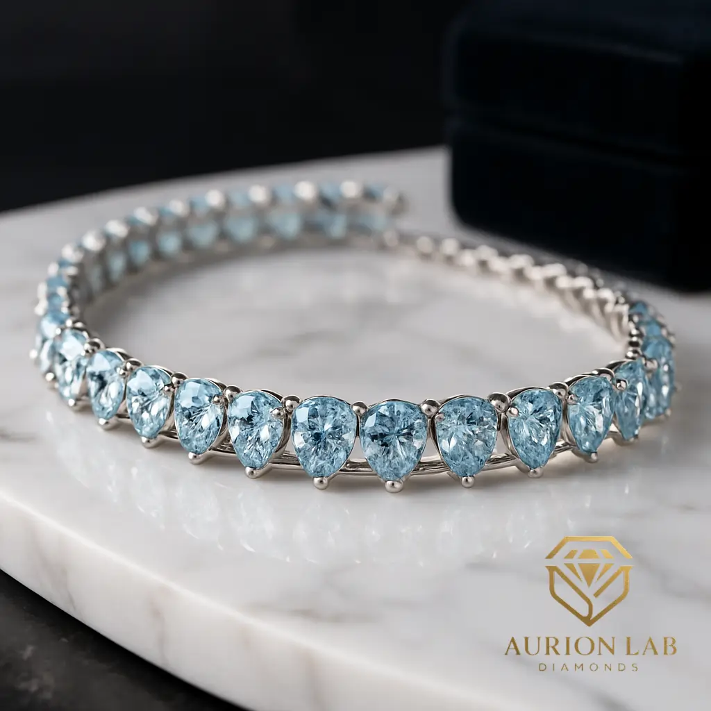 fancy blue pear shape tennis bracetel